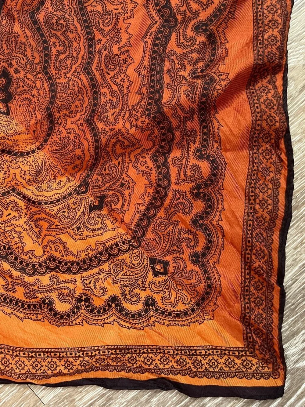 Vintage Color Block Star Cut Jewel Tone Colorful Head Scarf / Handkerchief
